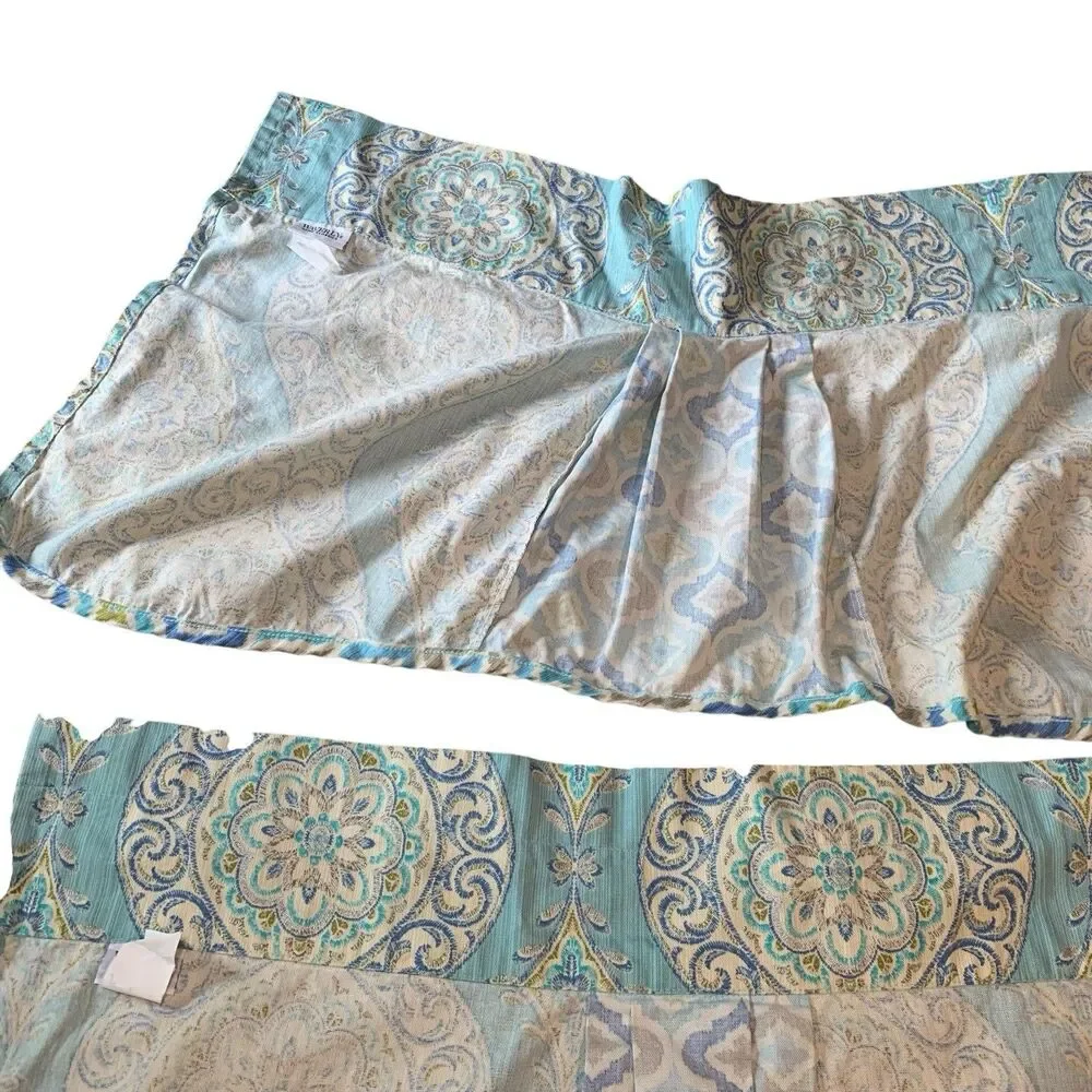 Waverly Home Classics Moonlit Medallion Celestial Valance Set of 2 Blue Green